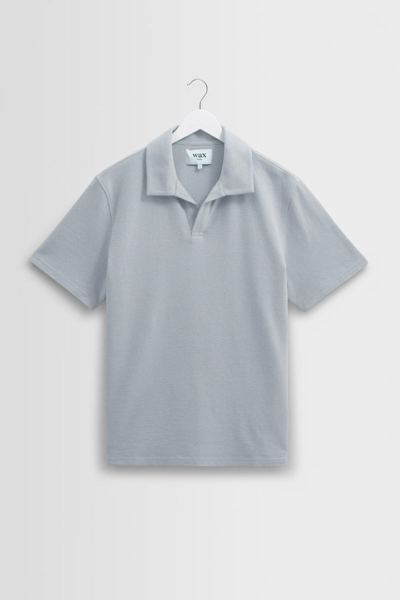 Wholesale,Wax London, Wax London Blue Textured Organic Cotton Polo, Blue, Extra Large-47-TagXL