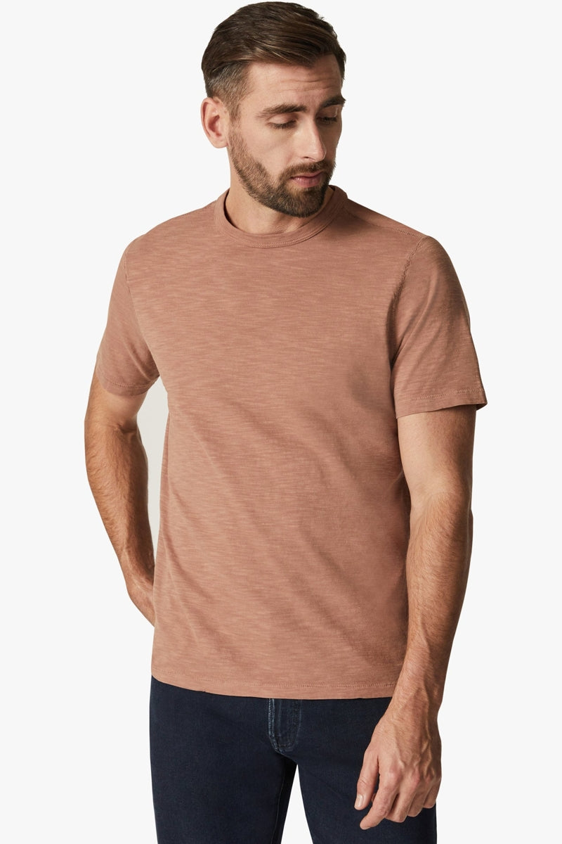 Wholesale,34 Heritage, 34 Heritage Brown Crewneck Slub T-Shirt, Brown, Small-40-TagS