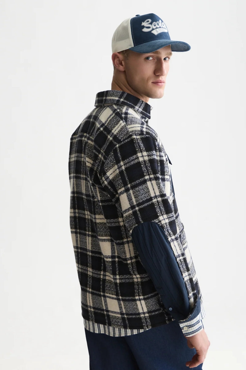 Wholesale,Scotch & Soda, Scotch & Soda Dark Navy/White Patchwork Overshirt, Blue, Small-44-TagSLarge-48-TagL