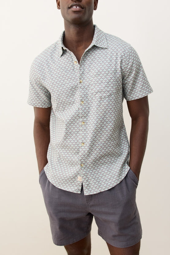 Wholesale,Marine Layer, Marine Layer Aqua Agave Print Stretch Shirt, Green, Medium-43-TagM