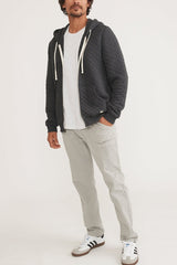 Marine Layer Dark Heather Grey Full Zip Corbet Quilted Hoodie