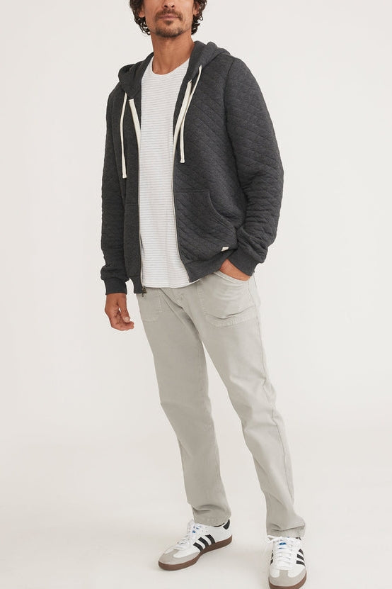 Wholesale,Marine Layer, Marine Layer Dark Heather Grey Full Zip Corbet Quilted Hoodie, Grey, Large-44-TagL