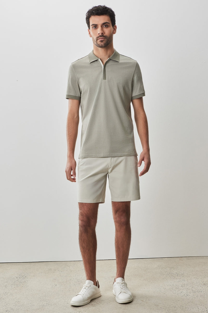 Wholesale,Robert Barakett, Robert Barakett Olive Dobby Textured Knit Polo with Covered Placket, Green, Medium-41-TagM