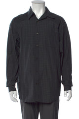 Christian Dada Black Plaid Print Long Sleeve Shirt