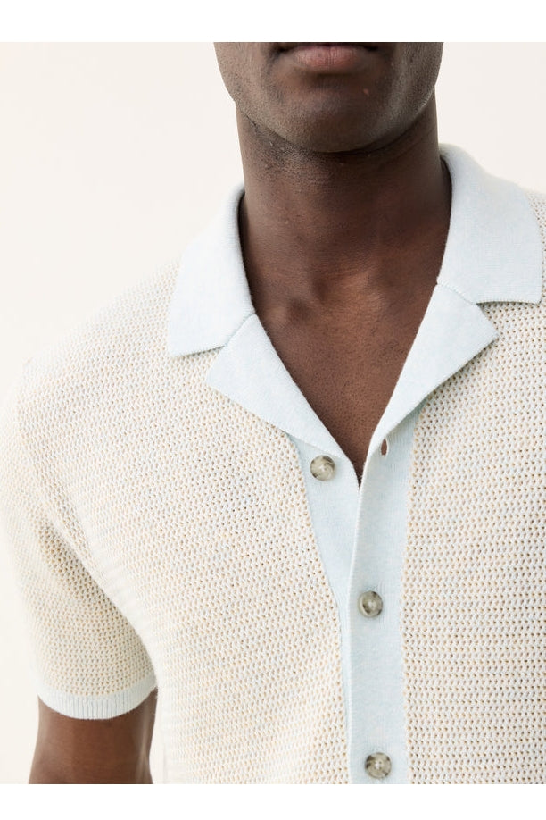 Wholesale,Marine Layer, Marine Layer Light Aqua Two-tone Textured Sweater Knit Shirt, Blue, Medium-43-TagMLarge-46-TagLExtra Large-48-TagXLSmall-40-TagS