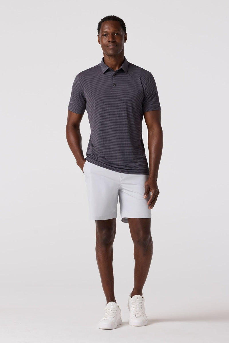 Wholesale,Mizzen + Main, Mizzen + Main Grey Seersucker Textured Knit Trim Fit Polo, Grey, Large-45-TagL