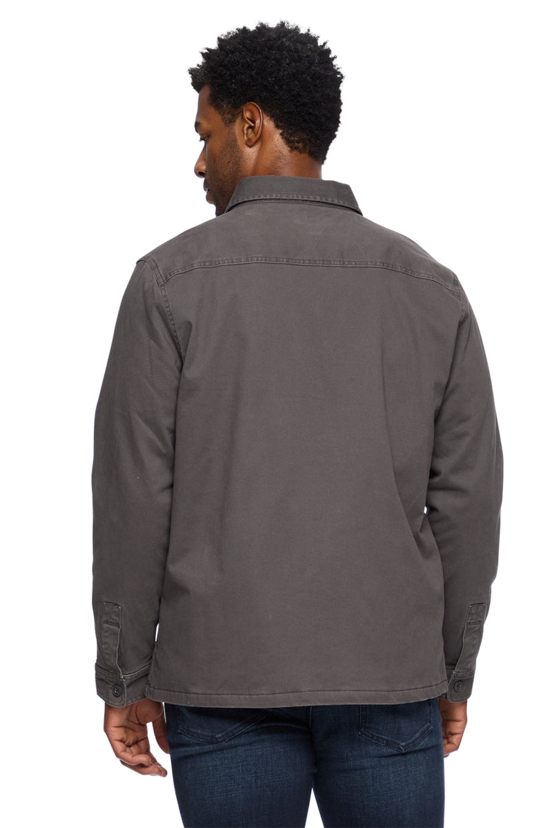 Wholesale,Flag & Anthem, Flag & Anthem Charcoal Stretch Flannel Lined Shacket, Grey, Large-46-TagL