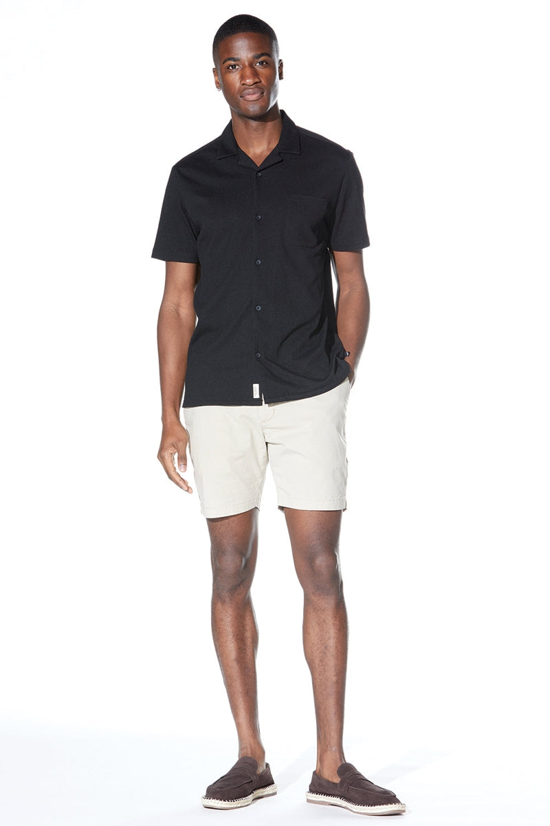 Wholesale,Civil Society, Civil Society Black Matelassé Knit Textured Short Sleeve Resort Shirt, Black, Small-41-TagS