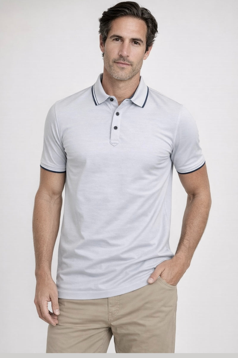 Brand Partner,R2 Amsterdam, R2 Amsterdam Light Grey Solid Polo, , 