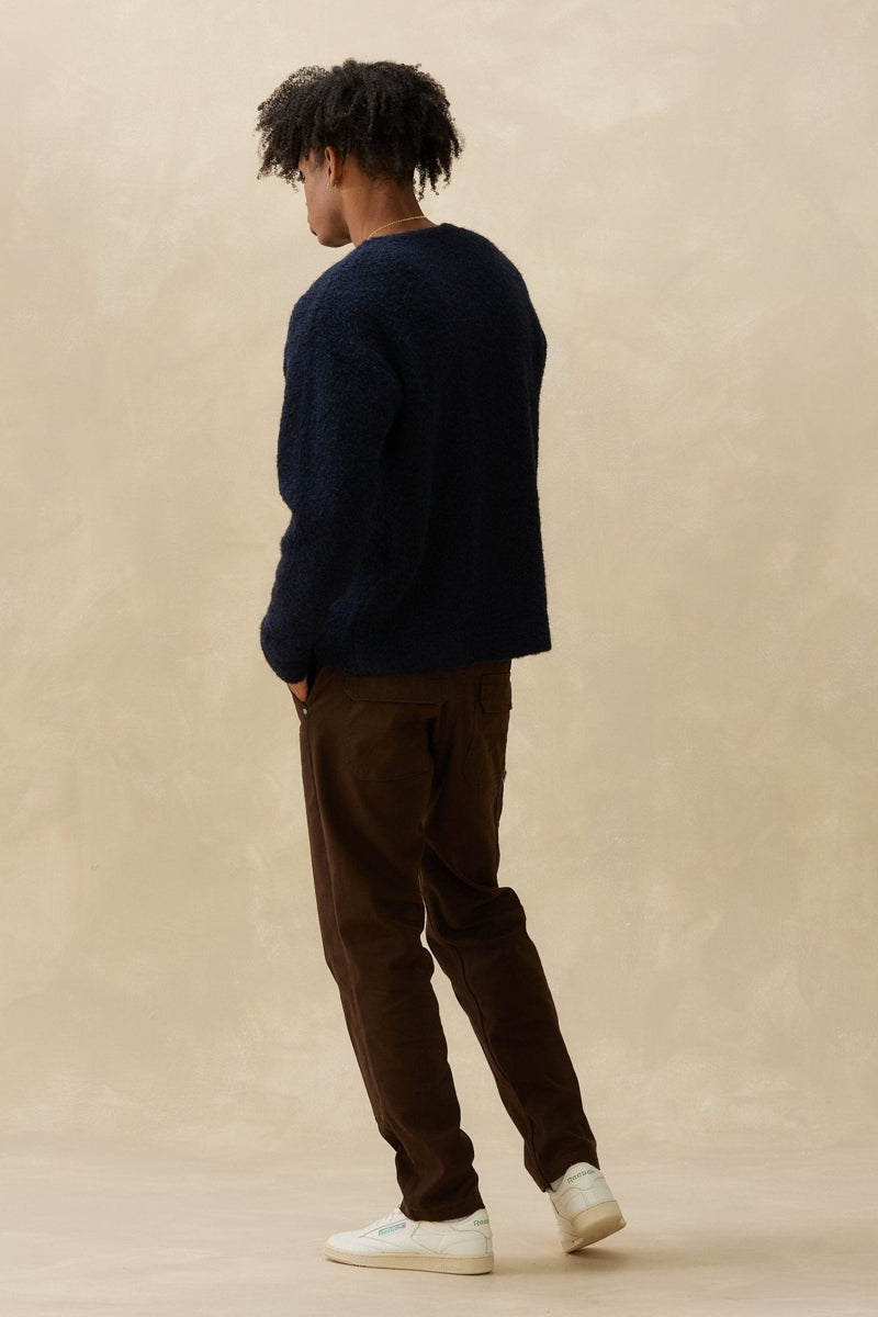 Wholesale,Kuwalla, Kuwalla Navy Boucle Knit Crewneck Sweater, Blue, Medium-42-TagSLarge-45-TagMExtra Large-50-TagXLExtra Extra Large-52-TagXXL