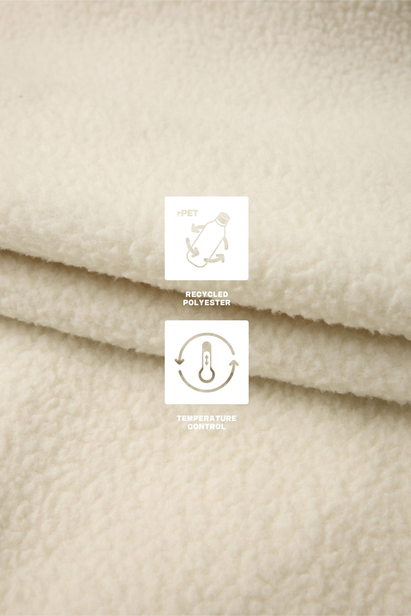 Direct From Brand,FYNE, FYNE Off-White Fuzzy Stand Collar Fleece Jacket, White, Large-48-TagL