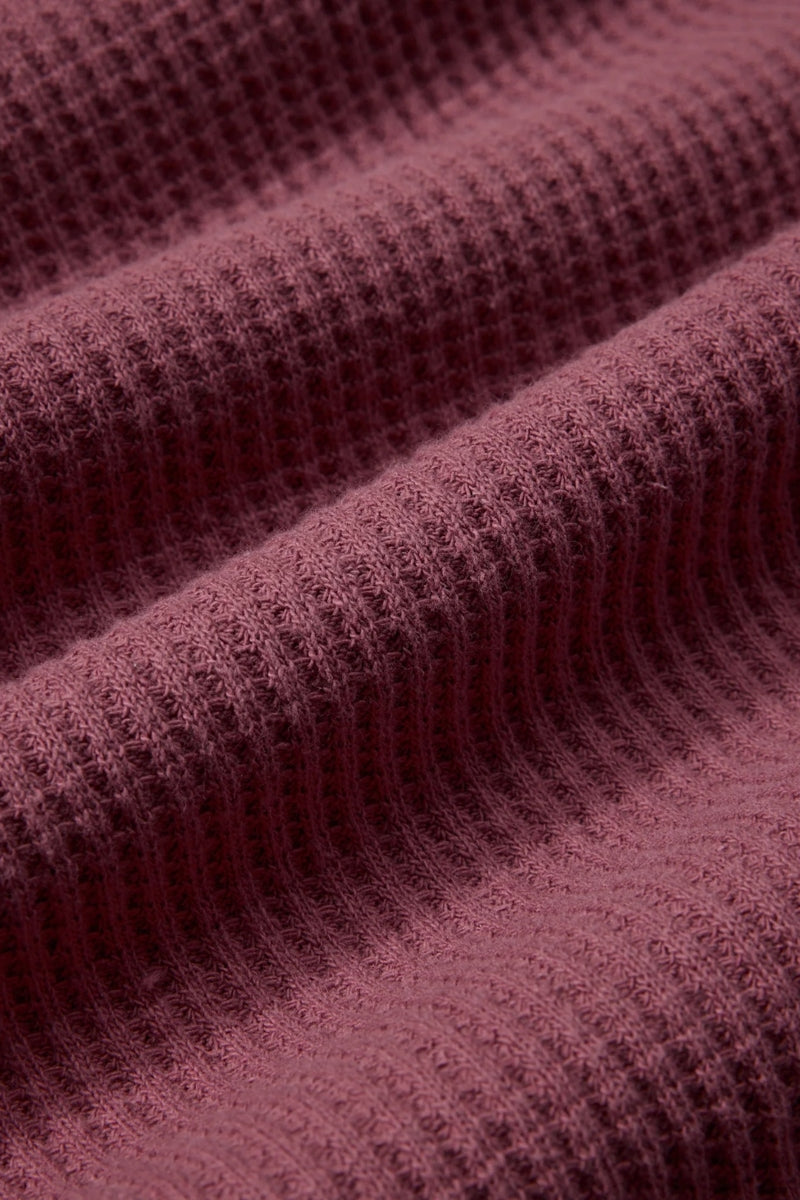 Faire,Grayers, Grayers Rust Hefty Waffle Knit Stretch Henley, Red, Extra Extra Large-52-TagXXL