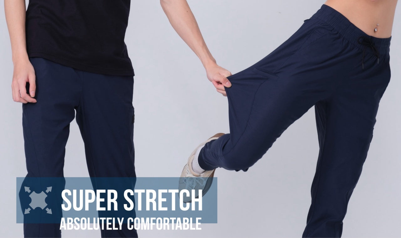 Direct From Brand,PROFI, PROFI Navy Blue Multi-Functional Sun protection and UV resistance Sporty Joggers, Blue, 31W-28L-TagM