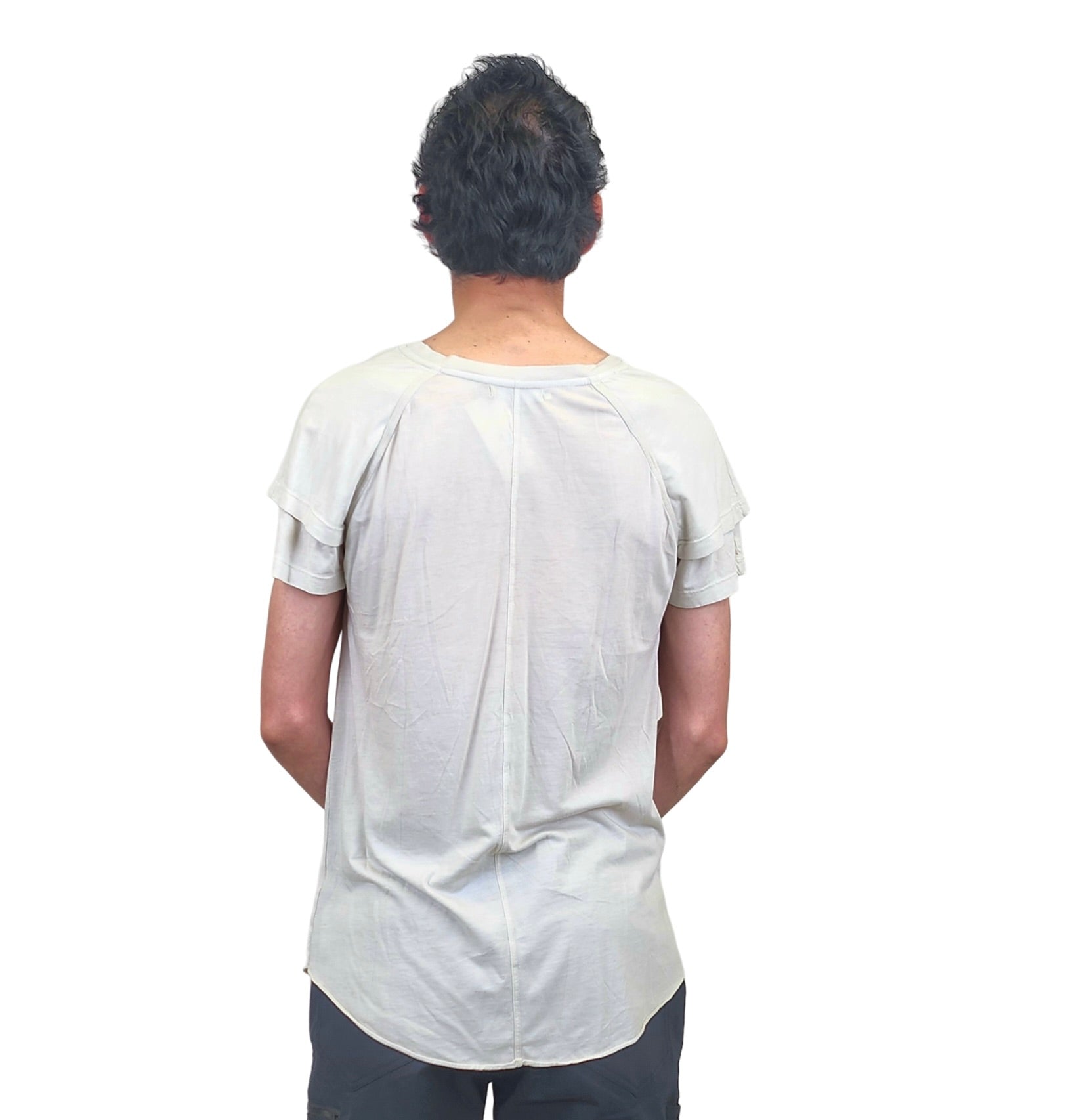 Wholesale,Reese De Luca, Reese De Luca Vanilla Double Sleeve T-Shirt, White, Medium-42-TagM