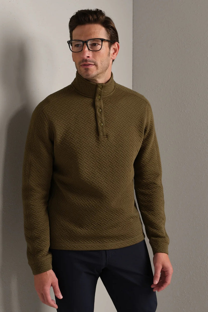 Wholesale,Rhone, Rhone Olive Quilted Cotton Pullover with Ventilation, Green, Extra Large-50-TagXL