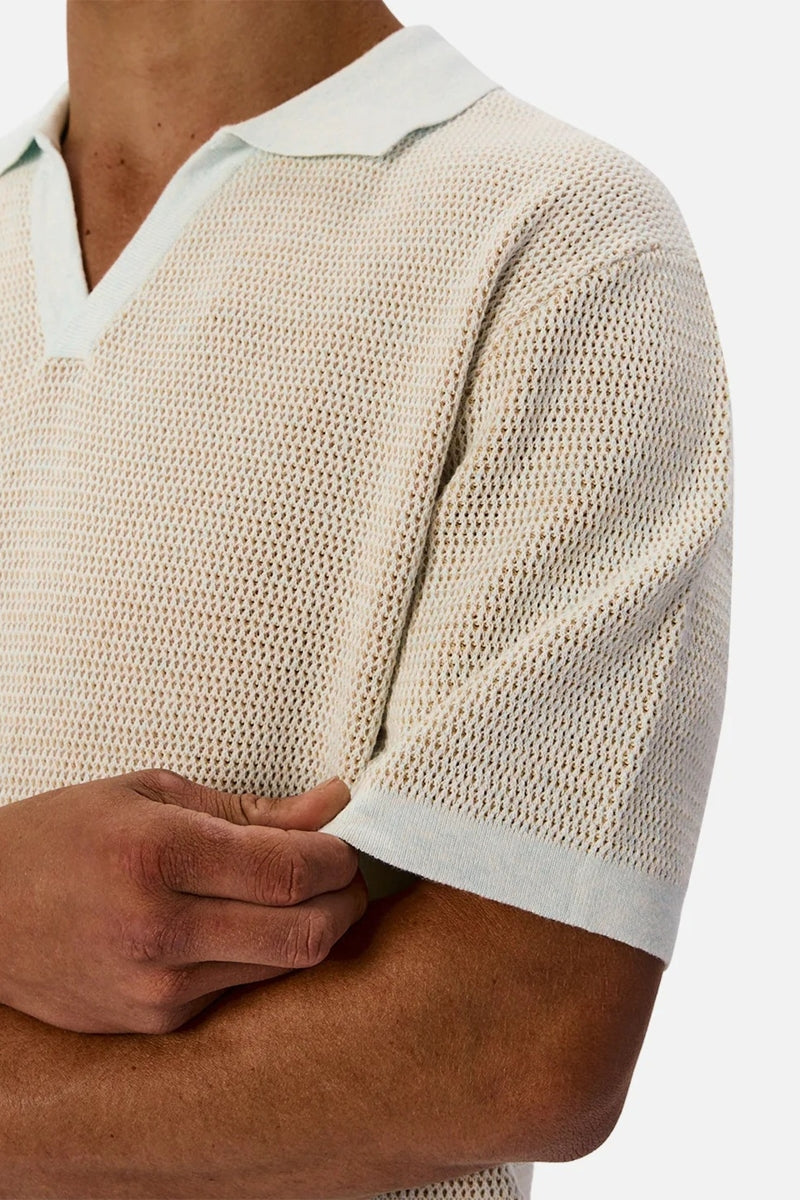 Wholesale,INDUSTRIE AUSTRALIA, INDUSTRIE AUSTRALIA Camel/Mint Knitted Polo, Tan, Small-40-TagS