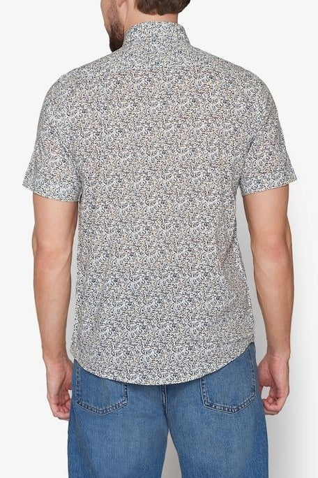 Wholesale,Signal Clothing, Signal Clothing Navy/Tan Multi Leaf Print Shirt, Blue, Small-44-TagS