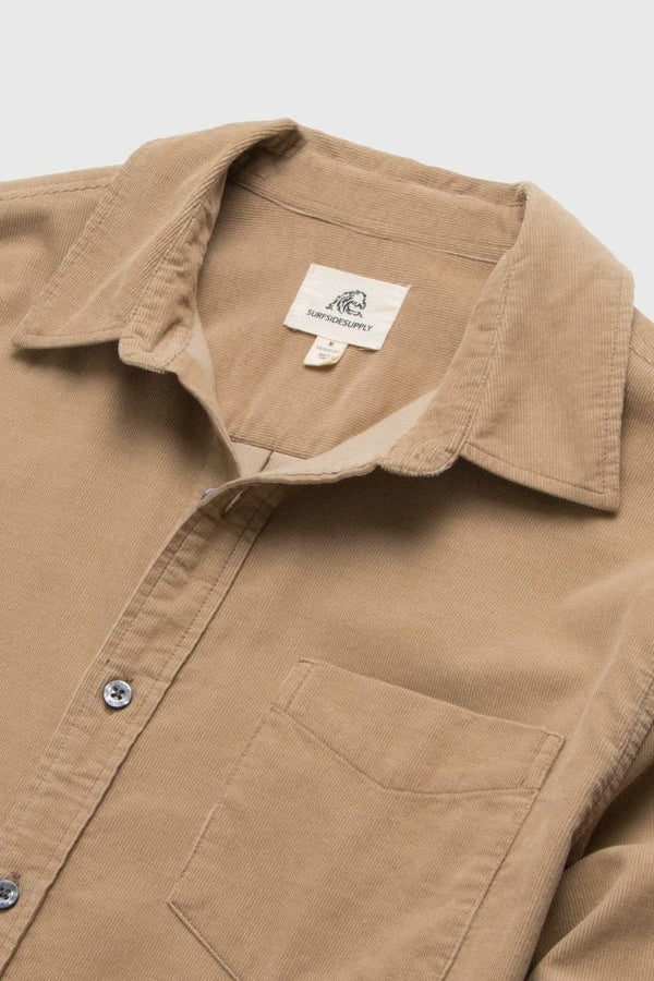 Wholesale,Surfside Supply, Surfside Supply Khaki Soft Baby Corduroy Overshirt, Tan, Small-40-TagSMedium-43-TagMLarge-46-TagLExtra Large-49-TagXL