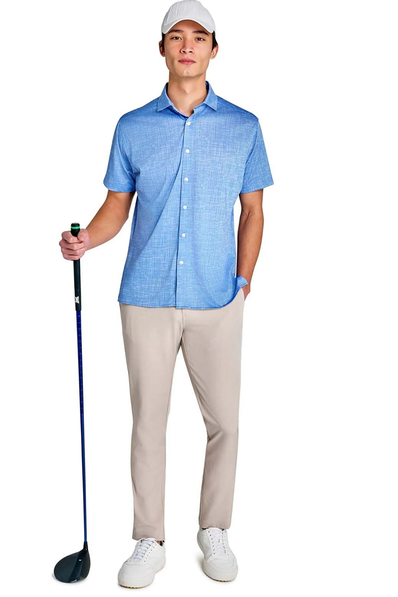 Faire,CON.STRUCT, CON.STRUCT Blue Chambray Performance Recycled Shirt, Blue, Extra Large-49-TagXLSmall-42-TagSMedium-44-TagMLarge-46-TagLExtra Extra Large-52-TagXXL