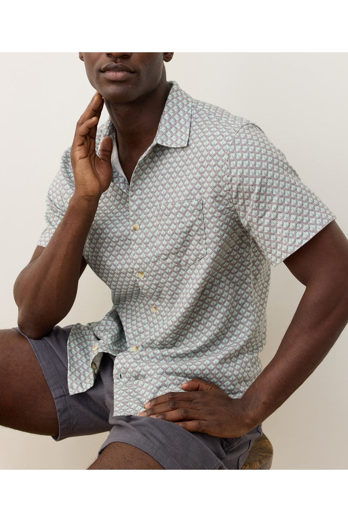 Wholesale,Marine Layer, Marine Layer Aqua Agave Print Stretch Shirt, Green, Medium-43-TagMLarge-46-TagLExtra Large-50-TagXL