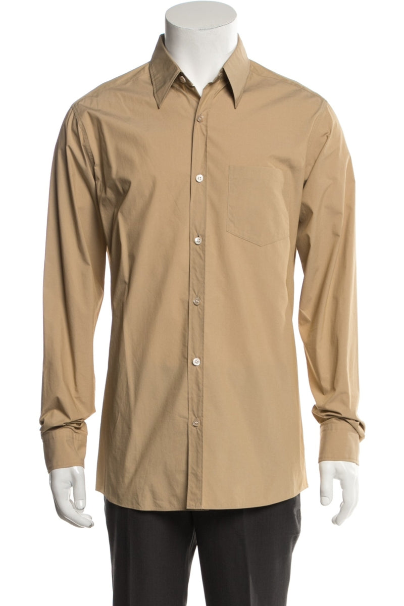 RealReal,MOUSSY, Moussy Vintage Tan Long Sleeve Dress Shirt, Tan, Large-43-TagL