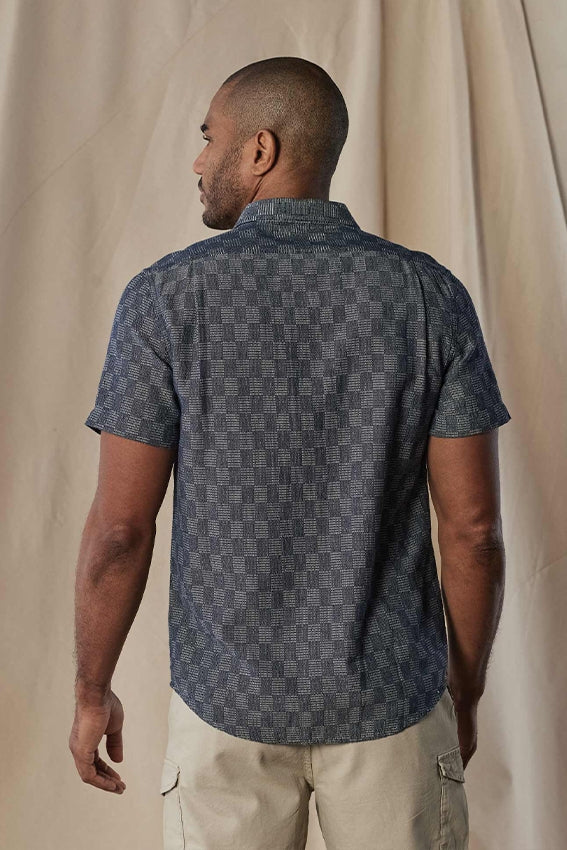 Wholesale,The Normal Brand, The Normal Brand Navy Check Woven Shirt, Blue, Medium-44-TagMLarge-46-TagL