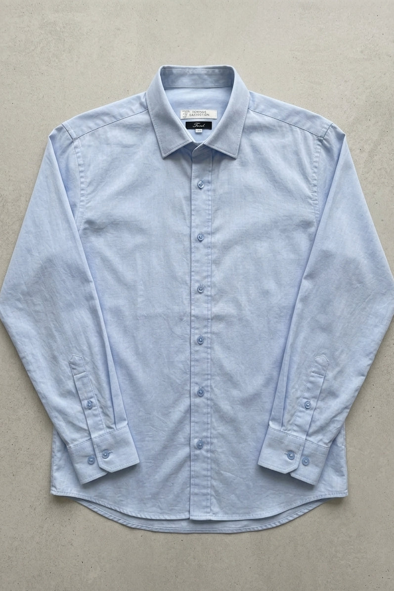Wholesale,Versace, Versace Collection Light Blue Long Sleeve Dress Shirt, Blue, Medium-42-TagM