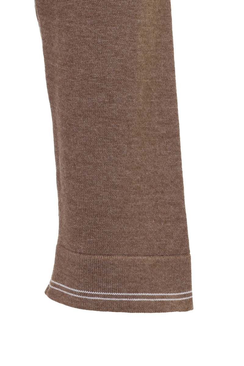 Wholesale,Luchiano Visconti, Luchiano Visconti Brown Dual-Tone Sartorial Melange Knit Polo, Brown, Small-41-TagSMedium-43-TagMLarge-45-TagLExtra Large-47-TagXL