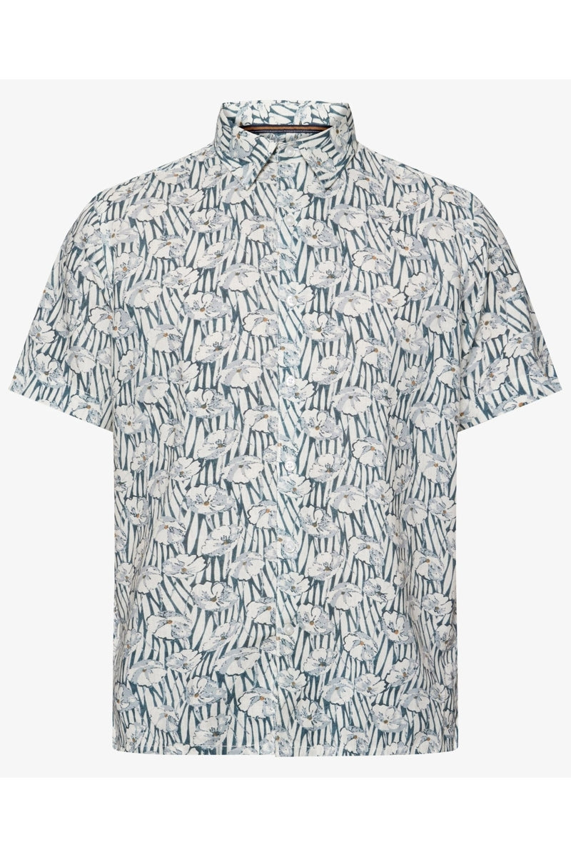 Wholesale,Signal Clothing, Signal Clothing Blue/White Floral Print Shirt, Blue, Extra Large-52-TagXL