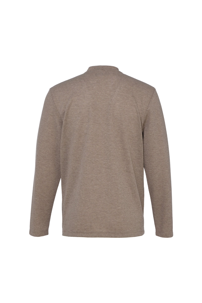 Wholesale,American Heritage, American Heritage Light Brown Waffle Dobby Henley, Brown, Extra Large-47-TagXL