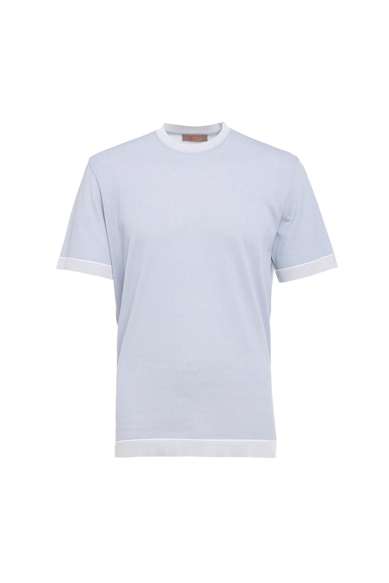 Wholesale,Luchiano Visconti, Luchiano Visconti Blue Double Faced Knit T-Shirt, Blue, Extra Extra Large-45-TagXXL