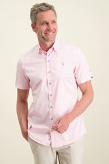 R2 Amsterdam Pink Short Sleeve Button Up Shirt with Slit Sleeve