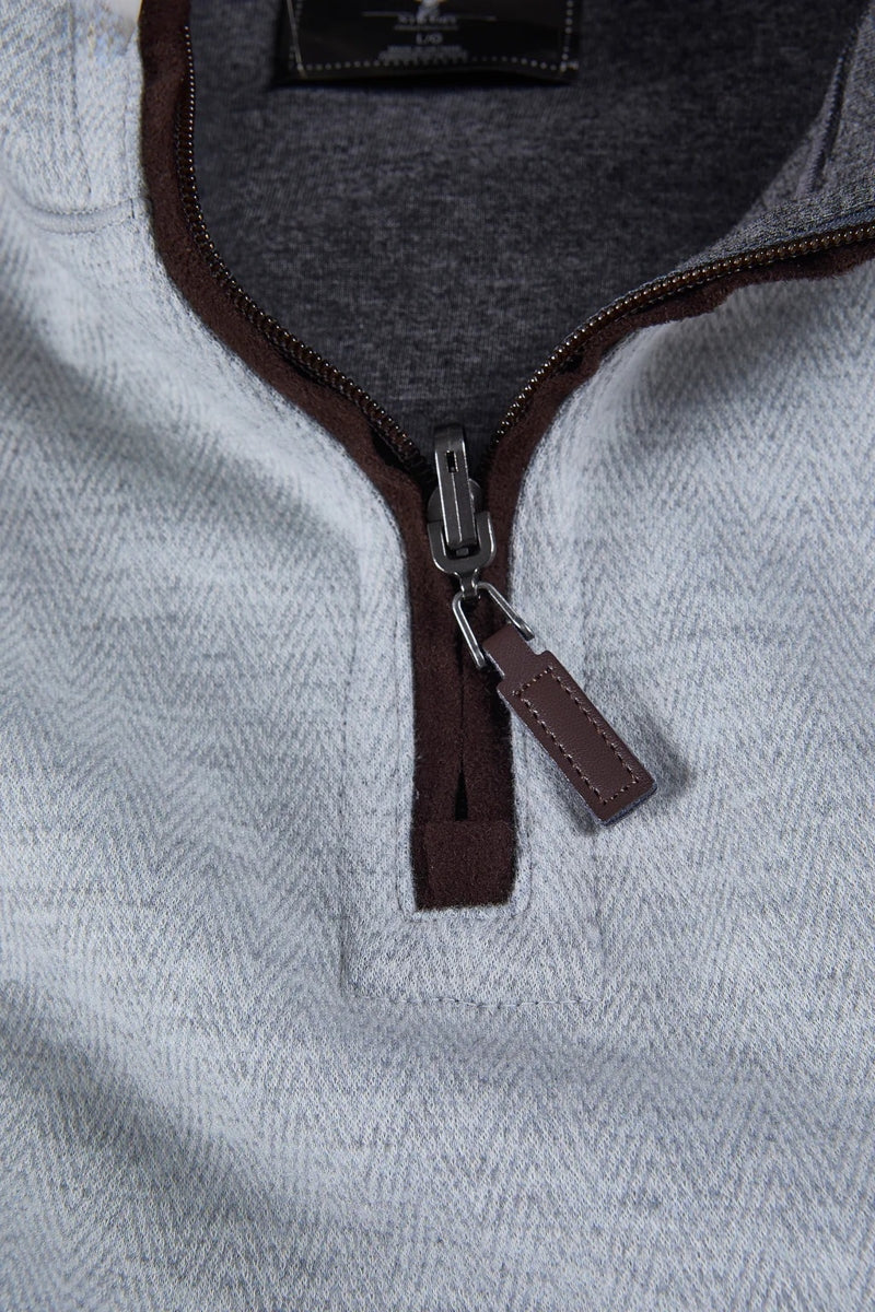 Wholesale,Nicoby Age of Wisdom, Nicoby Age of Wisdom Light Grey Herringbone Qtr Zip Pullover, Grey, Extra Large-49-TagXL