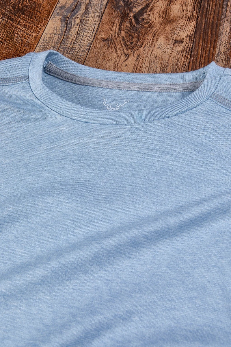 Wholesale,Nicoby Age of Wisdom, Nicoby Age of Wisdom Sky Blue Melange Tee, Blue, Small-42-TagSMedium-44-TagMLarge-46-TagLExtra Large-50-TagXLExtra Extra Large-54-TagXXL
