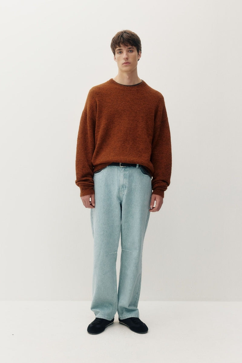 Wholesale,Kuwalla Tee, Kuwalla Tee Orange Brushed Knit Crew Sweater, Orange, Small-44-TagSMedium-46-TagMLarge-48-TagLExtra Large-50-TagXLExtra Extra Large-52-TagXXL