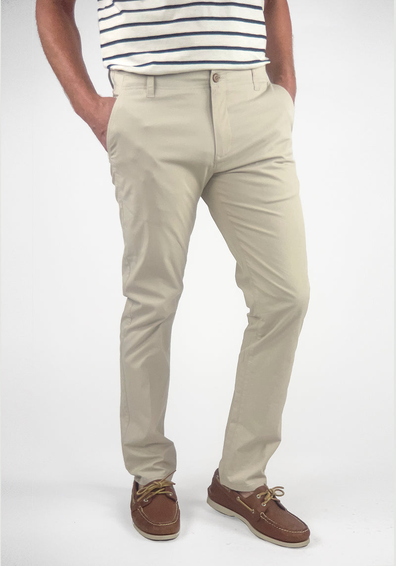 Brand Partner,Tailor Vintage, Tailor Vintage Stone Airotec Slim Fit Cotton/Nylon Chino Pant, Tan, 34W-32L-Tag3438W-32L-Tag3836W-32L-Tag36