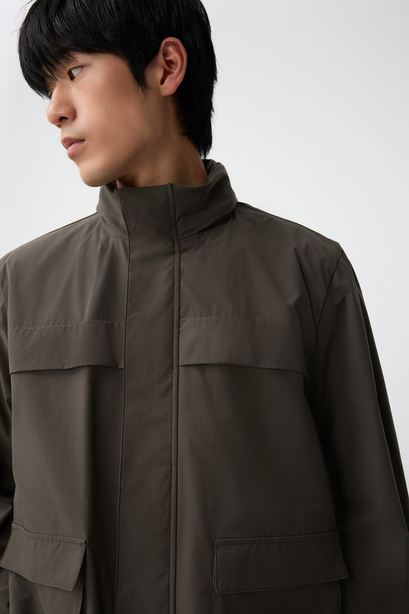 Direct From Brand,FYNE, FYNE Olive Water-Repellent Windbreaker Jacket, Green, Medium-45-TagM