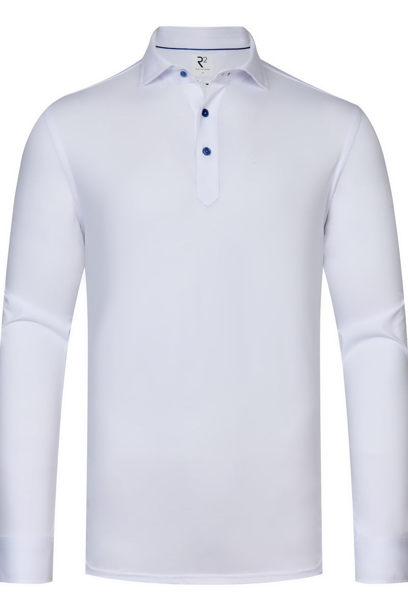 Direct From Brand,R2 Amsterdam, R2 Amsterdam White Jersey Knit Polo, White, Extra Extra Large-52-TagXXL
