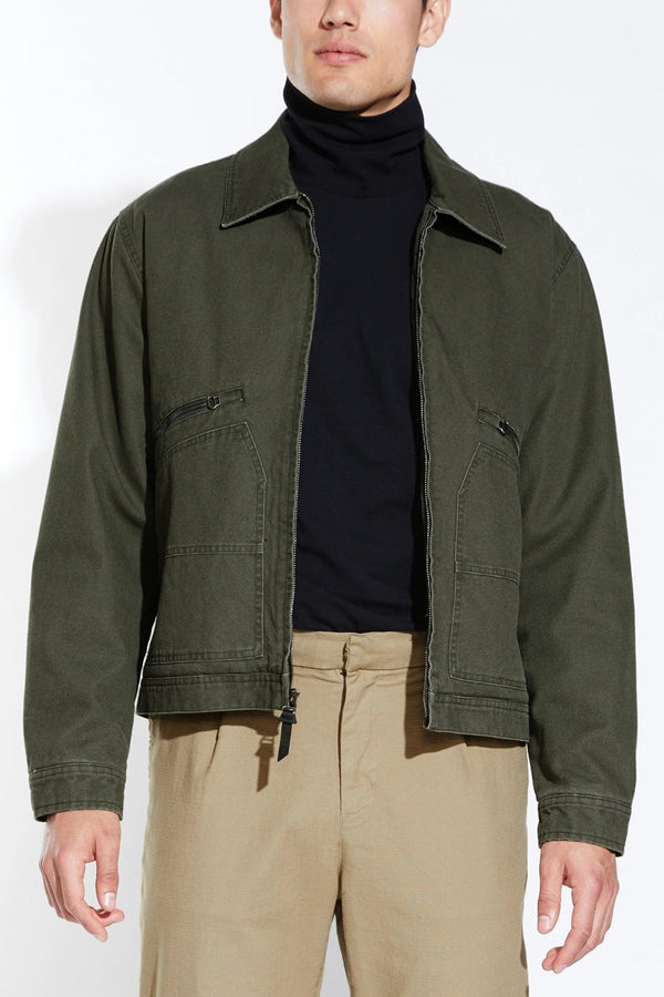 Civil Society Dusty Olive Cropped Zip Jacket
