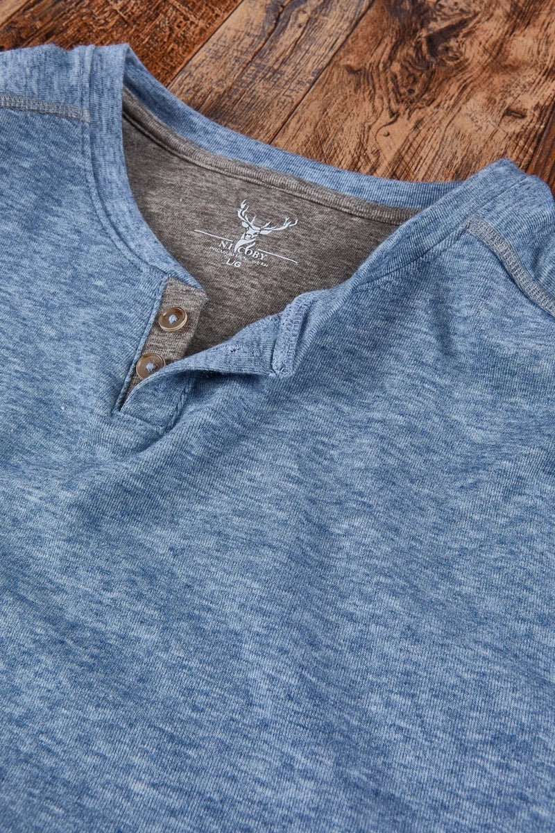 Wholesale,Nicoby Age of Wisdom, Nicoby Age of Wisdom Blue Key Hole Henley, Blue, Small-40-TagSMedium-43-TagMLarge-46-TagLExtra Large-49-TagXLExtra Extra Large-52-TagXXL