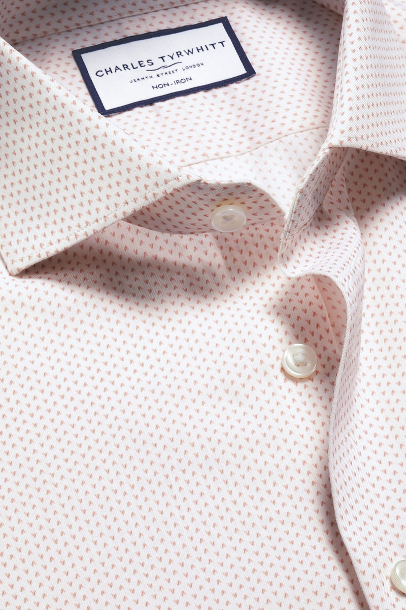 Wholesale,Charles Tyrwhitt, Charles Tyrwhitt Pink Geo Performance Twill Print Shirt, Pink, Large-46-Tag16.5
