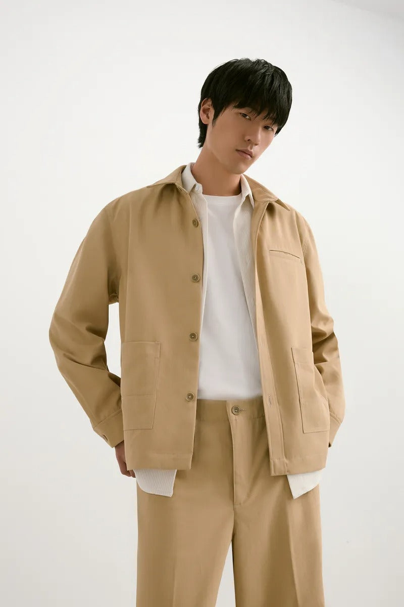 Direct From Brand,FYNE, FYNE Khaki UV Resistant Shacket, Tan, Large-49-TagL
