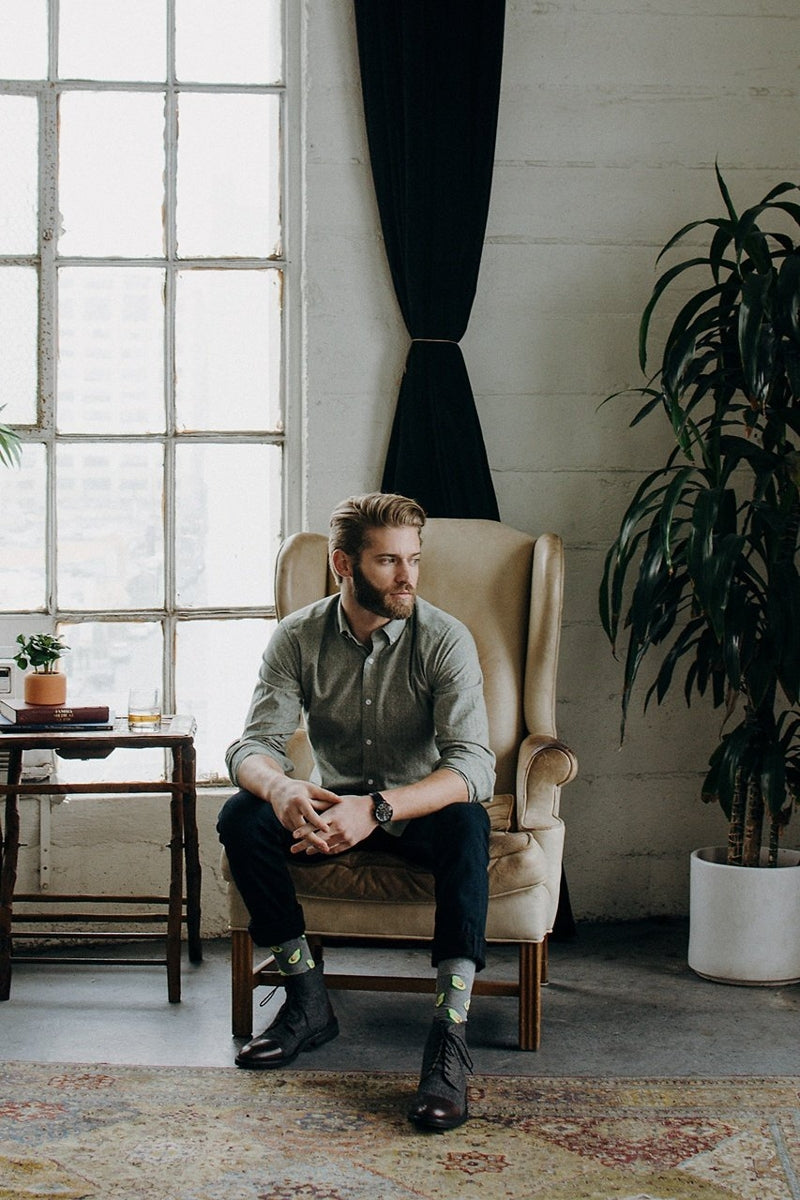 Faire,Alynn, Alynn Green Geo Slim Fit Textured Dobby Shirt, Green, Large-45-TagL