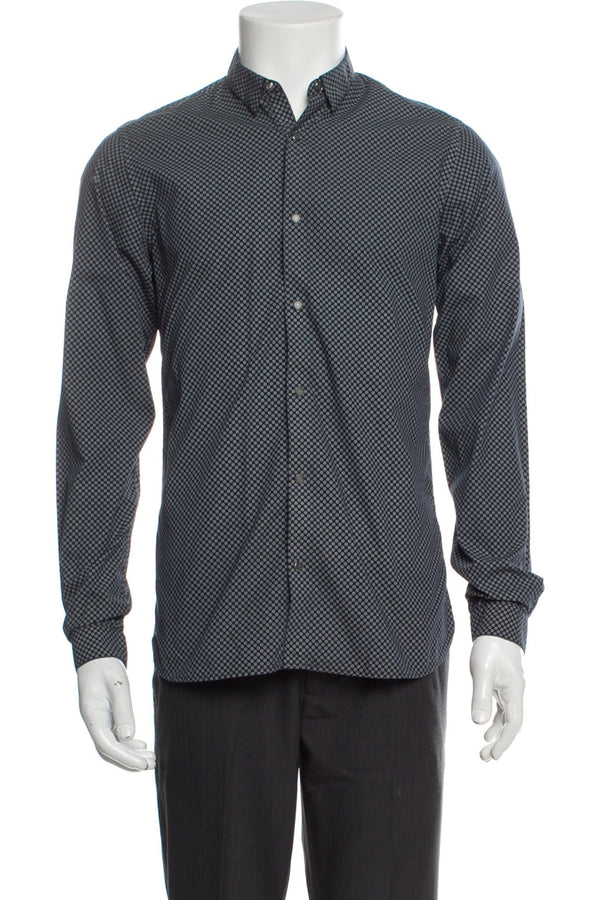 The Kooples Blue Geo Dot Long Sleeve Dress Shirt