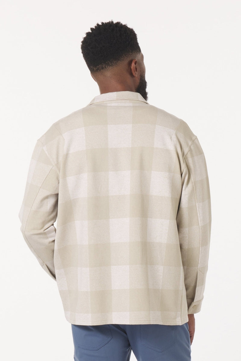 Wholesale,Glyder, Glyder Oatmilk Buffalo Plaid Snap Front Overshirt, Tan, Large-48-TagLExtra Large-50-TagXLExtra Extra Large-54-TagXXLSmall-42-TagSMedium-45-TagM