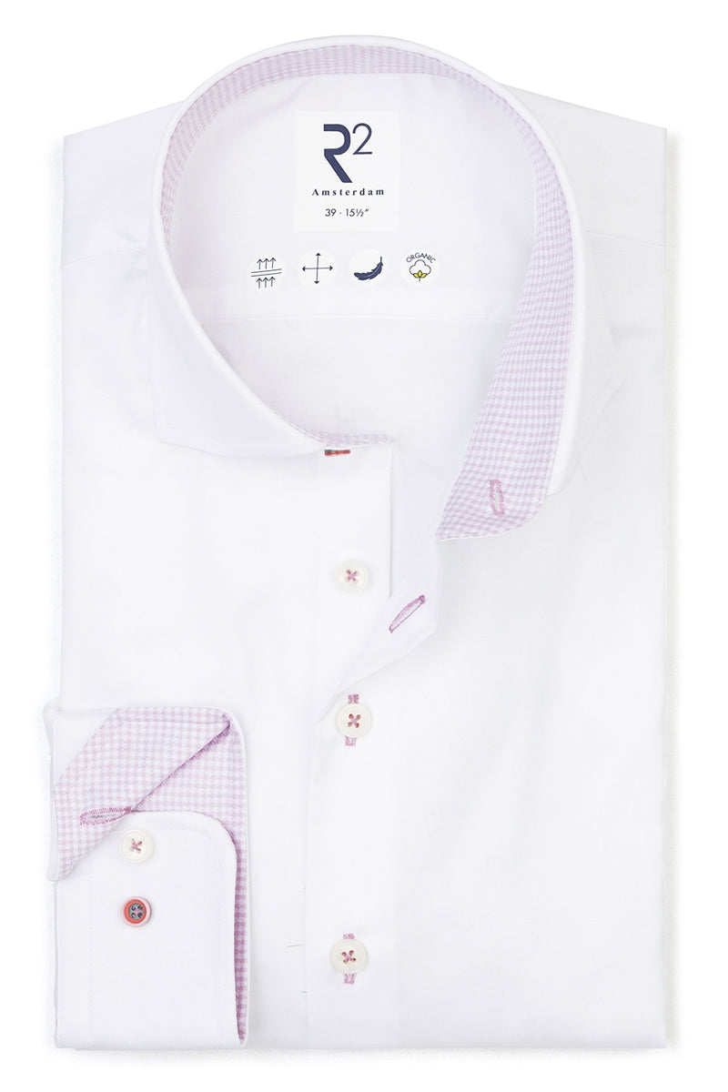 Direct From Brand,R2 Amsterdam, R2 Amsterdam White Organic Cotton Shirt, White, Medium-42-Tag40Medium-44-Tag41