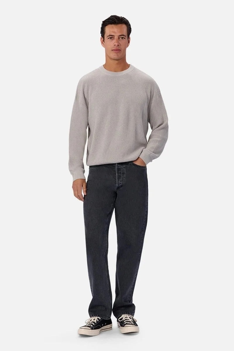 Wholesale,INDUSTRIE AUSTRALIA, INDUSTRIE AUSTRALIA Light Grey Waffle Textured Crewneck Sweater, Grey, Medium-48-TagMLarge-50-TagLExtra Large-52-TagXL