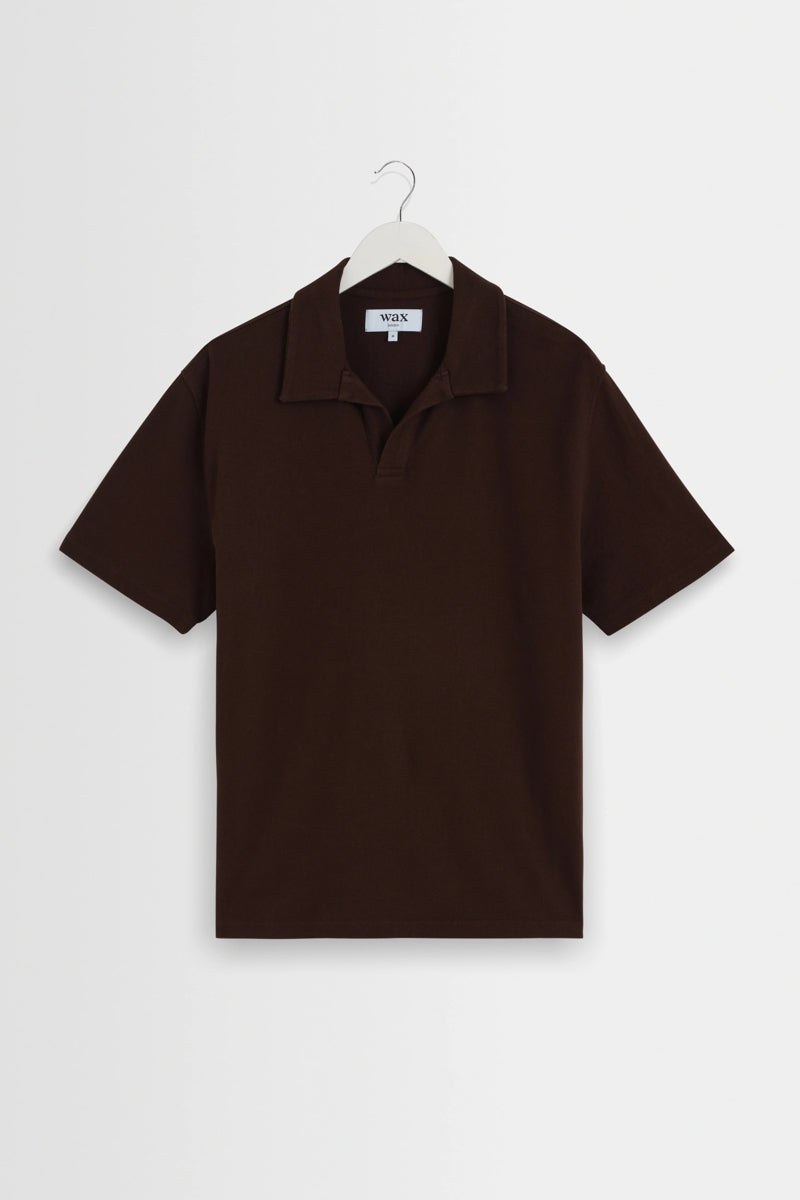 Wholesale,Wax London, Wax London Dark Brown Textured Organic Cotton Polo, Brown, Medium-43-TagMLarge-45-TagLExtra Large-47-TagXL