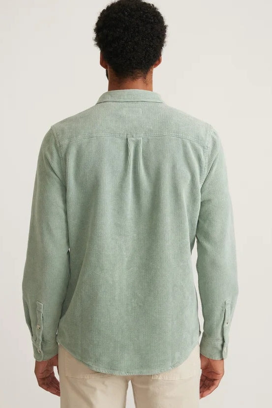 Wholesale,Marine Layer, Marine Layer Green Double-brushed Corduroy Overshirt, Green, Small-42-TagS