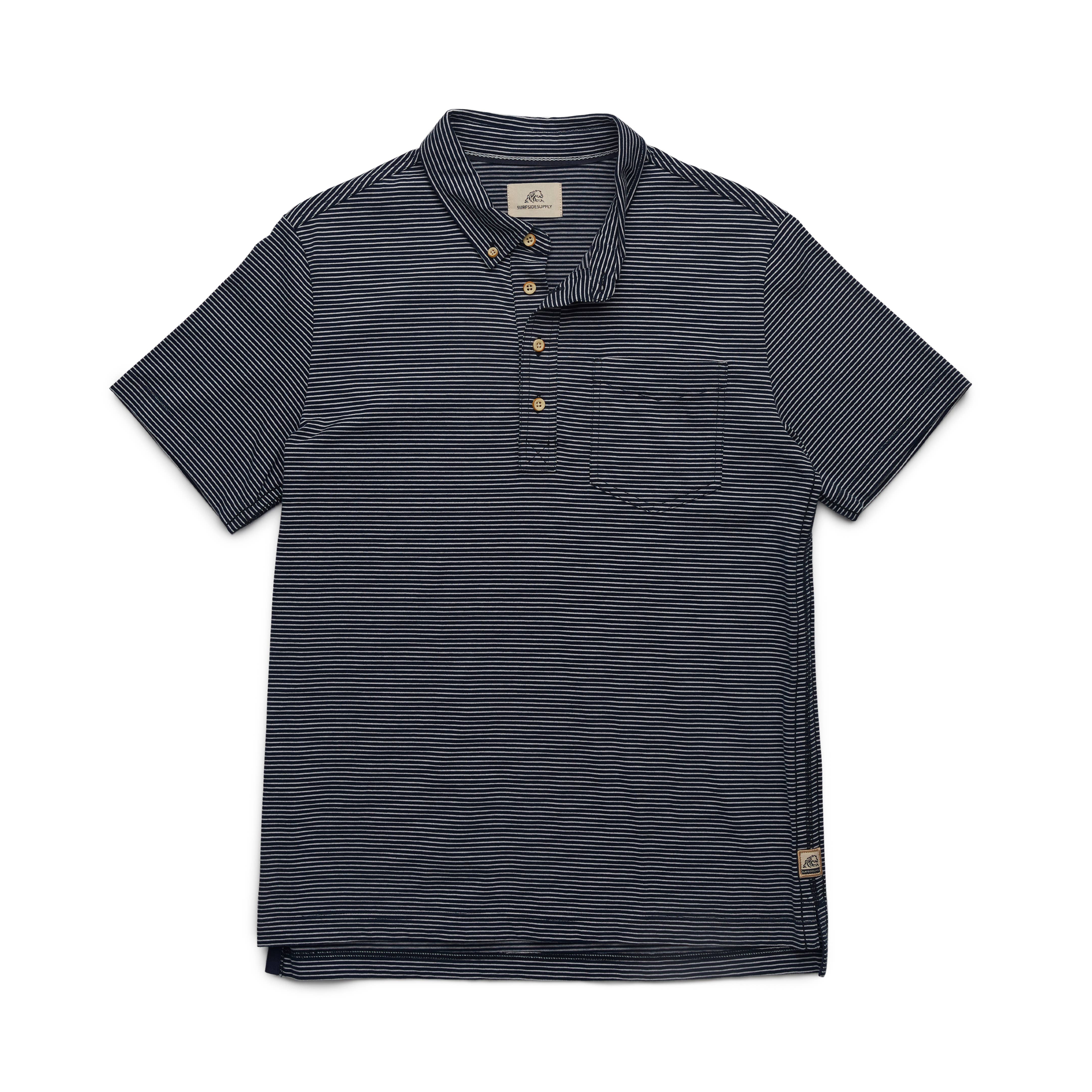 Faire,Surfside Supply, Surfside Supply Navy Micro Stripe Knit Short Sleeve Polo, Blue, Small-38-TagM